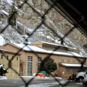 powerplant1 Shoshone Generating Station through a chain link fence